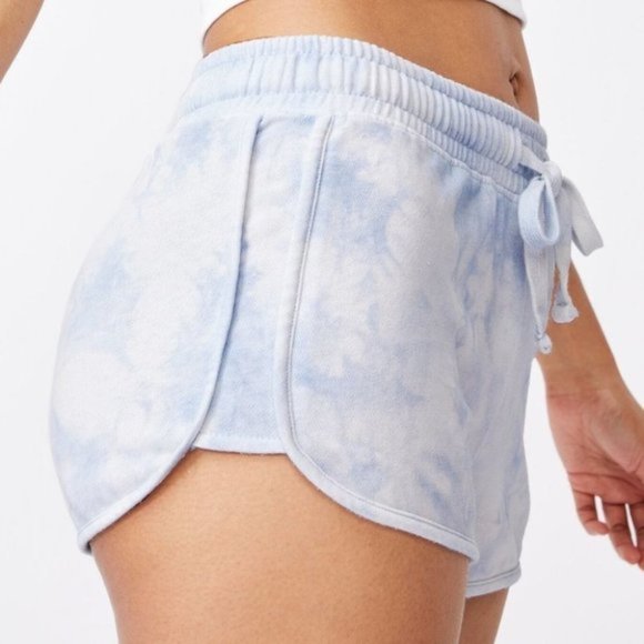 🤑 Supré Blue Tie Dye Elastic Waist Relaxed Active Gym Short Shorts Size S - Picture 5 of 10